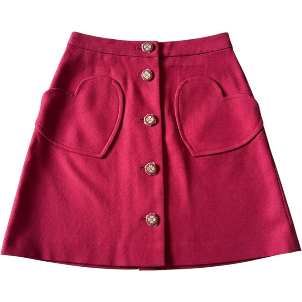 Kate Spade New York Spade Pocket Mini Skirt Rhubarb Jam Red Cotton NWT Size 2